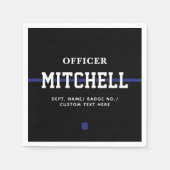 Persoonlijke politieagent in blauwe lijn servet (Voorkant)