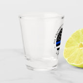 Persoonlijke politieagent in blauwe lijn shot glas (Links)