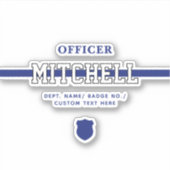 Persoonlijke politieagent in blauwe lijn sticker (Voorkant)