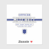 Persoonlijke politieagent in blauwe lijn sticker (Vel)