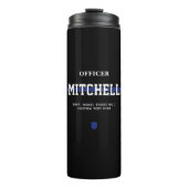 Persoonlijke politieagent in blauwe lijn thermosbeker (Voorkant)