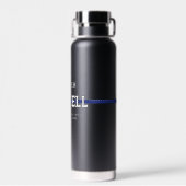 Persoonlijke politieagent in blauwe lijn waterfles (Achterkant)