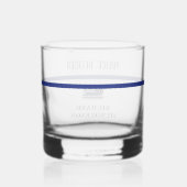 Persoonlijke politieagent in blauwe lijn whisky glas (Achterkant)