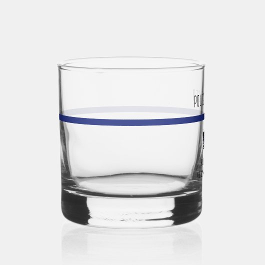 Persoonlijke politieagent in blauwe lijn whisky glas (Rechts)