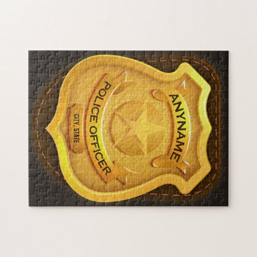Persoonlijke politieagent sheriff koppel NAME Badg Legpuzzel (Horizontaal)