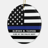 Persoonlijke politieagent Thin Blue Line US Vlag Keramisch Ornament (Links)
