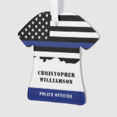 Persoonlijke politieagent Thin Blue Line US Vlag Ornament (voorkant)