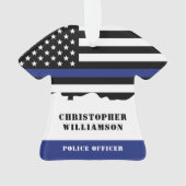 Persoonlijke politieagent Thin Blue Line US Vlag Ornament (achterkant)