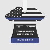 Persoonlijke politieagent Thin Blue Line US Vlag Ornament (achterkant)
