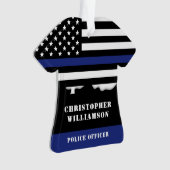 Persoonlijke politieagent Thin Blue Line US Vlag Ornament (voorkant)