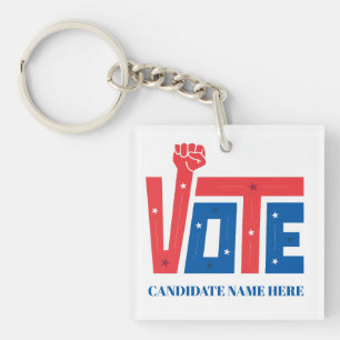 Persoonlijke politieke verkiezingscampagne giveawa sleutelhanger