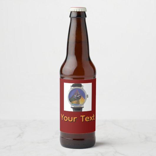 Persoonlijke polshorloge bierfles bier etiket (Voorkant)