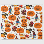 Persoonlijke pomkins Halloween Cadeaupapier (Vlak)