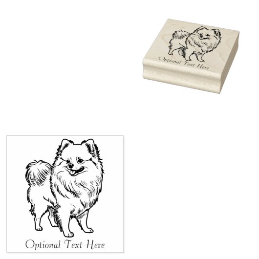 Persoonlijke pommerische hond rubberstempel (Gestempeld)