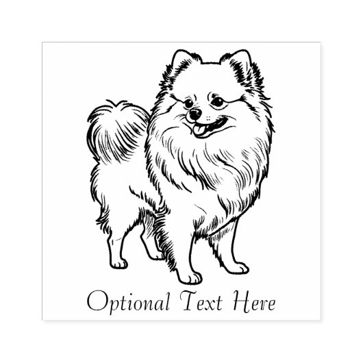 Persoonlijke pommerische hond rubberstempel (Afrduk)