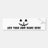 Persoonlijke Pompoen Halloween Je Naam Bumpersticker (Voorkant)