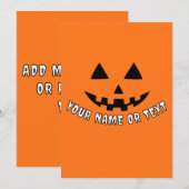 Persoonlijke Pompoen Halloween Je Naam of Tekst Feestdagenkaart (Voorkant / Achterkant)
