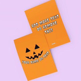 Persoonlijke Pompoen Halloween Je Naam of Tekst Feestdagenkaart