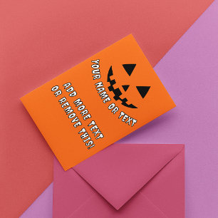 Persoonlijke Pompoen Halloween Je Naam & Tekst Uitnodiging Briefkaart