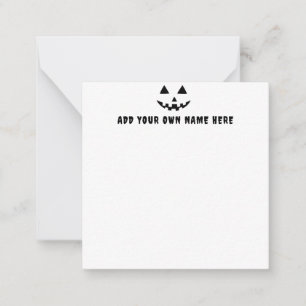 Persoonlijke Pompoen Halloween Jouw Naam Notitiekaartje