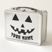 Persoonlijke Pompoen Halloween Naam Zwart & Wit (Voorkant)