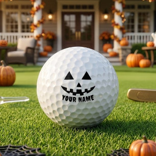 Persoonlijke Pompoen Halloween Naam Zwart & Wit Golfballen