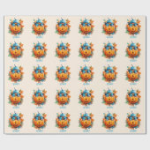 Persoonlijke Pompoen Herfst Halloween Cadeau Cadeaupapier (Vlak)