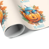Persoonlijke Pompoen Herfst Halloween Cadeau Cadeaupapier (Rol Hoek)