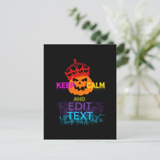 Persoonlijke pompoen houden kalm Jouw tekst Briefkaart (Staand voorkant)