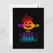 Persoonlijke pompoen houden kalm Jouw tekst Briefkaart (Voorkant / Achterkant)