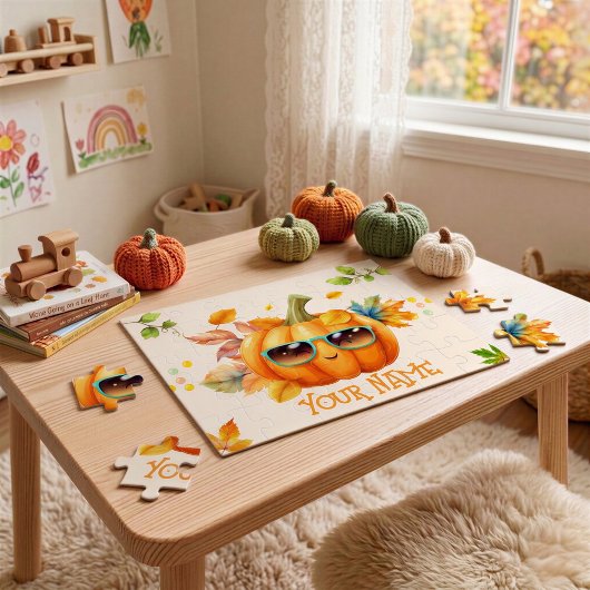 Persoonlijke Pompoen Kinderen Herfst Legpuzzel