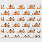 Persoonlijke Pompoen Pinguïn Grappige Halloween Cadeaupapier (Vlak)