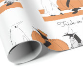 Persoonlijke Pompoen Pinguïn Grappige Halloween Cadeaupapier (Rol Hoek)