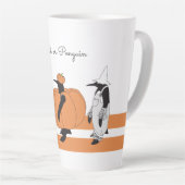 Persoonlijke Pompoen Pinguïn Grappige Halloween Latte Mok (Rechterhoek)