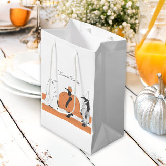 Persoonlijke Pompoen Pinguïn Grappige Halloween Medium Cadeauzakje