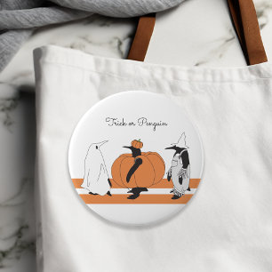 Persoonlijke Pompoen Pinguïn Grappige Halloween Ronde Button 4,0 Cm