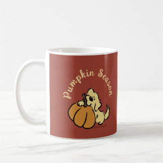 Persoonlijke Pompoen Schattige Puppy Herfst Rood Koffiemok