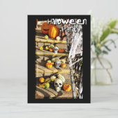 Persoonlijke pompoenen en Skulls Halloween Party Kaart (Staand voorkant)