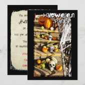 Persoonlijke pompoenen en Skulls Halloween Party Kaart (Voorkant / Achterkant)