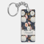 Persoonlijke pompoenpatroon sleutelhanger (Voorkant Links)