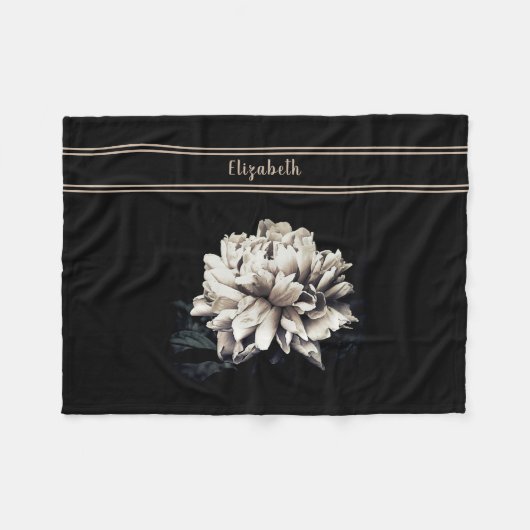 Persoonlijke pony Print Black Small Size Fleece Deken (Voorkant (Horizontaal))