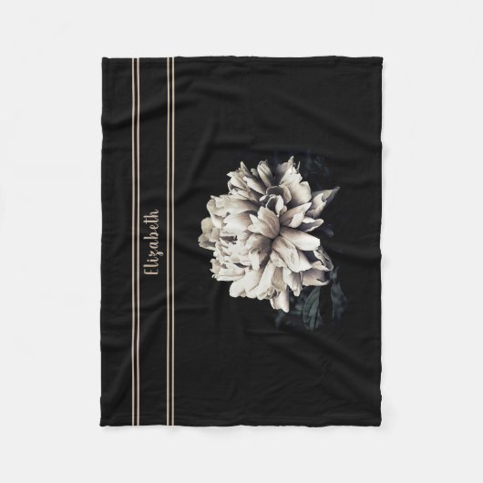 Persoonlijke pony Print Black Small Size Fleece Deken (Voorkant)