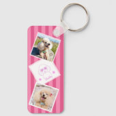Persoonlijke Poodle-foto-sleutelhanger met naam Sleutelhanger (Achterkant)