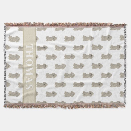 Persoonlijke Poodle (Grijs Zilver) Deken (Voorkant)