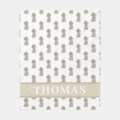 Persoonlijke Poodle (Grijs Zilver)  Fleece Deken (Voorkant)