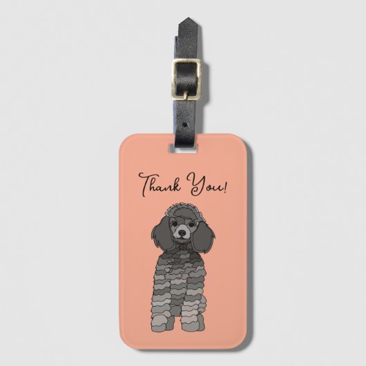 Persoonlijke Poodle Hond Bagagelabel (Voorkant (verticaal))