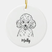Persoonlijke Poodle-hond Kerstmis Keramisch Ornament (Voorkant)
