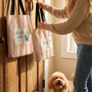 Persoonlijke Poodle Hond Moeder Foto Boodschappent Tote Bag