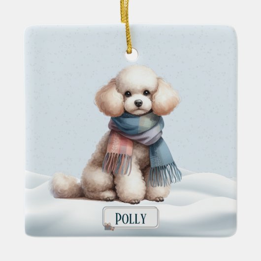 Persoonlijke Poodle Kerst Ornament (Voorkant)