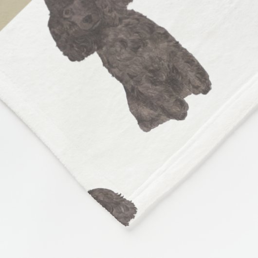 Persoonlijke Poodle (Zwart) Fleece Deken (Hoek)